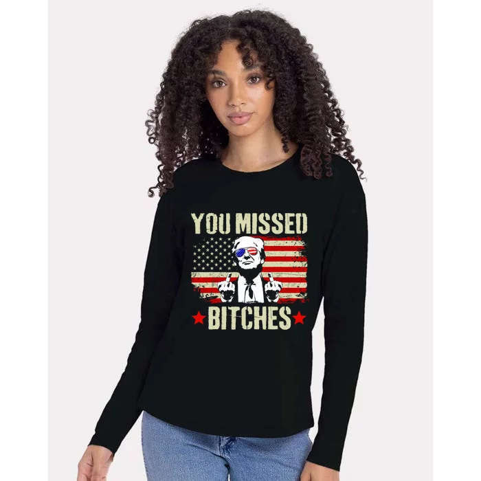 You Missed You Missed Trump 2024 You Missed Womens Cotton Relaxed Long Sleeve T-Shirt