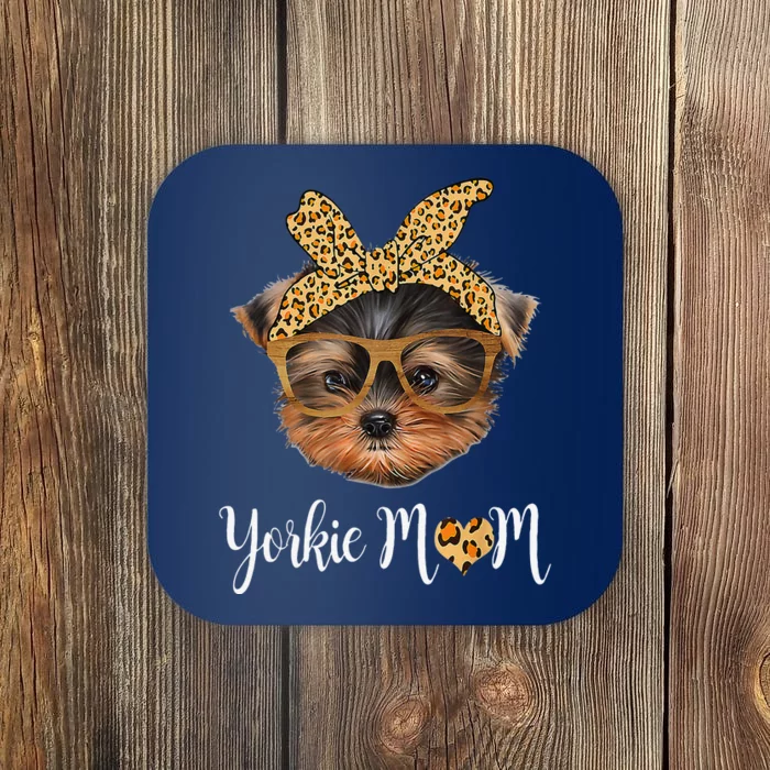 Yorkie Mom Yorkshire Leopard Dog Lovers Mothers Day Gift . Coaster