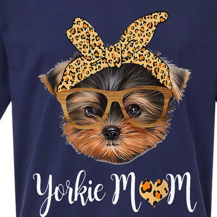 Yorkie Mom Yorkshire Leopard Dog Lovers Mothers Day Gift . Sueded Cloud Jersey T-Shirt