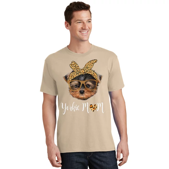 Yorkie Mom Yorkshire Leopard Dog Lovers Mother's Day Gift T-Shirt