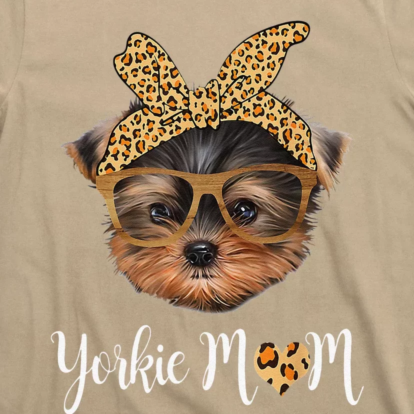 Yorkie Mom Yorkshire Leopard Dog Lovers Mother's Day Gift T-Shirt