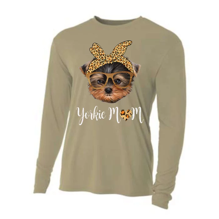 Yorkie Mom Yorkshire Leopard Dog Lovers Mother's Day Gift Cooling Performance Long Sleeve Crew