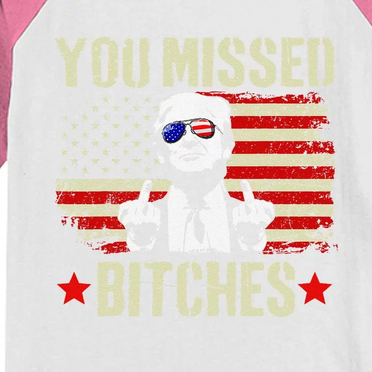 You Missed  You Missed Trump 2024 T You Missed Kids Colorblock Raglan Jersey