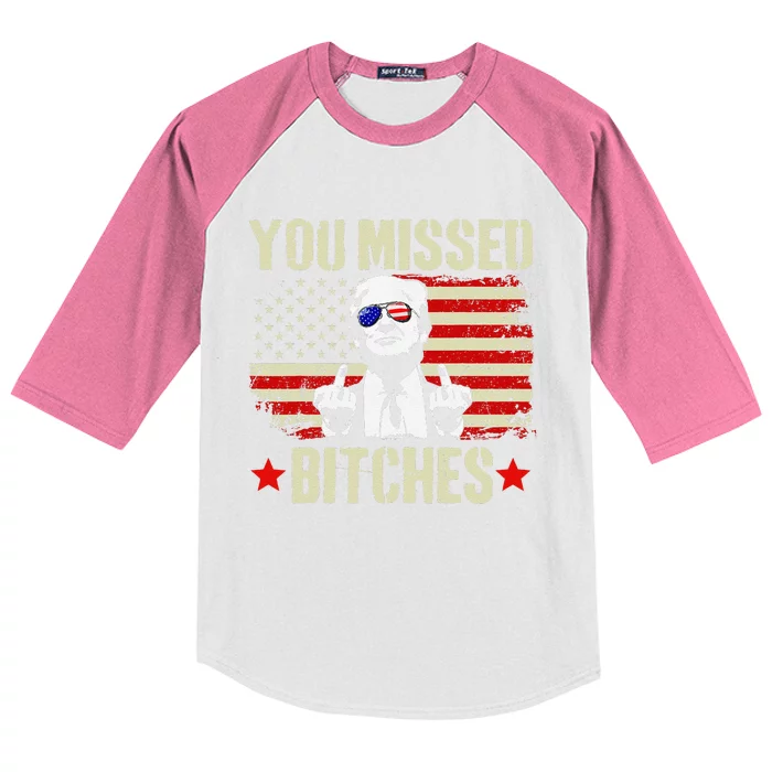 You Missed  You Missed Trump 2024 T You Missed Kids Colorblock Raglan Jersey