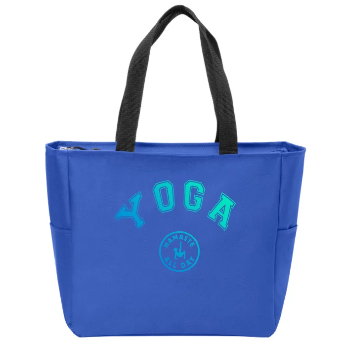 Yoga Namaste All Day Teacher Savasana Namaste Class Workout Gift Zip Tote Bag