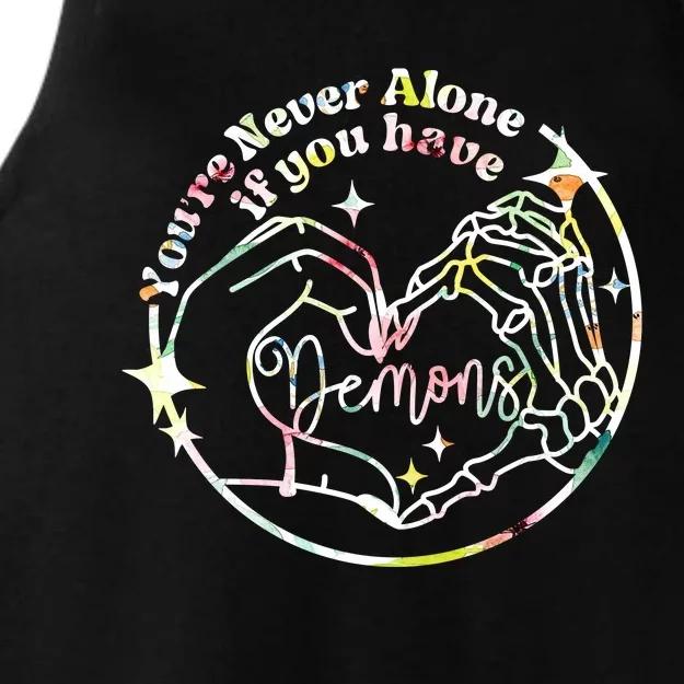 YouRe Never Alone If You Have Demons Witchy Ladies Tri-Blend Wicking Tank