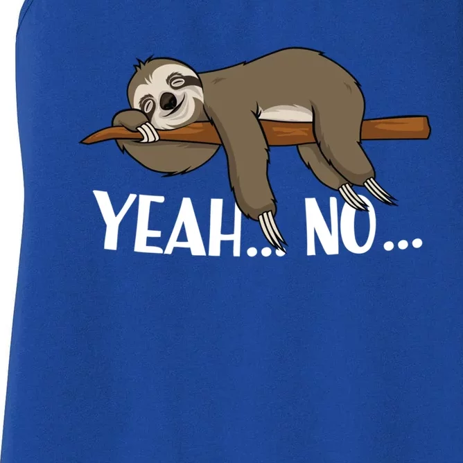 Yes Not A Cute Animal Lover Funny Lazy Sloth Gift Women's Racerback Tank