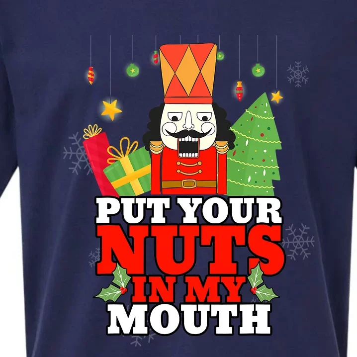 Your Nuts Are Mine Naughty Funny Christmas Nutcracker Sueded Cloud Jersey T-Shirt