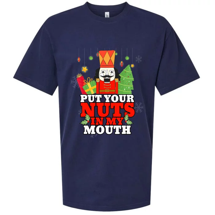 Your Nuts Are Mine Naughty Funny Christmas Nutcracker Sueded Cloud Jersey T-Shirt