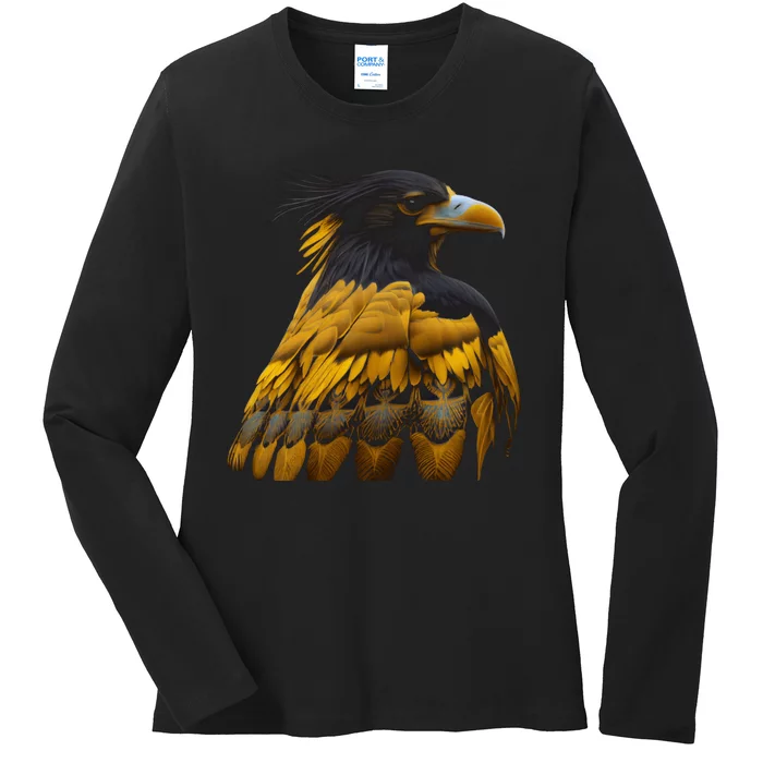 Yellow Nape Amazon Bird Native American Indian Northwest Ladies Long Sleeve Shirt