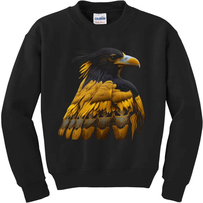 Yellow Nape Amazon Bird Native American Indian Northwest Kids Sweatshirt