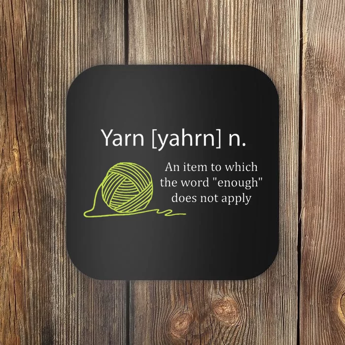 Yarn Noun Definition Funny Knitting Crochet Knitting Outfit Coaster