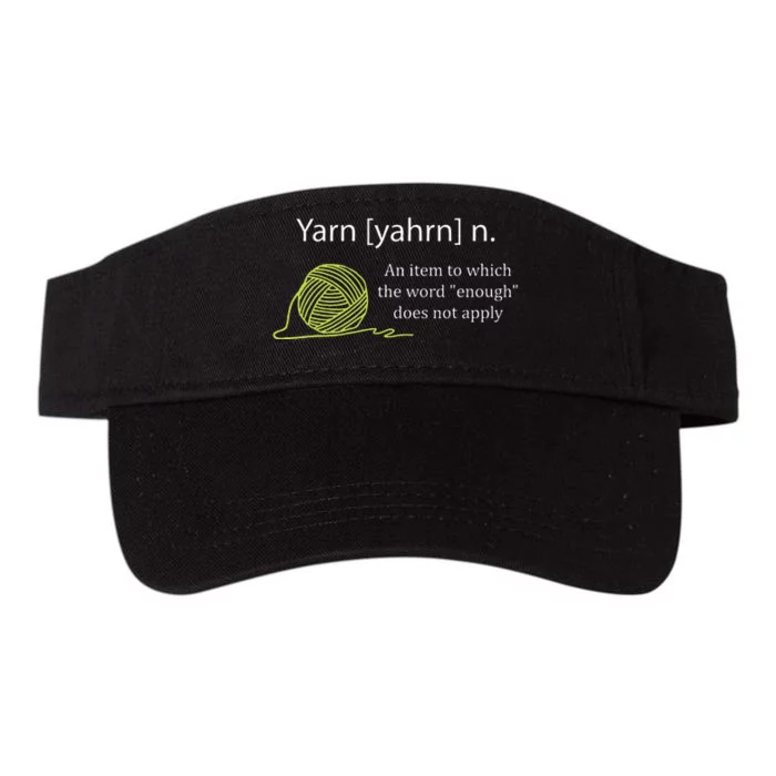 Yarn Noun Definition Funny Knitting Crochet Knitting Outfit Valucap Bio-Washed Visor