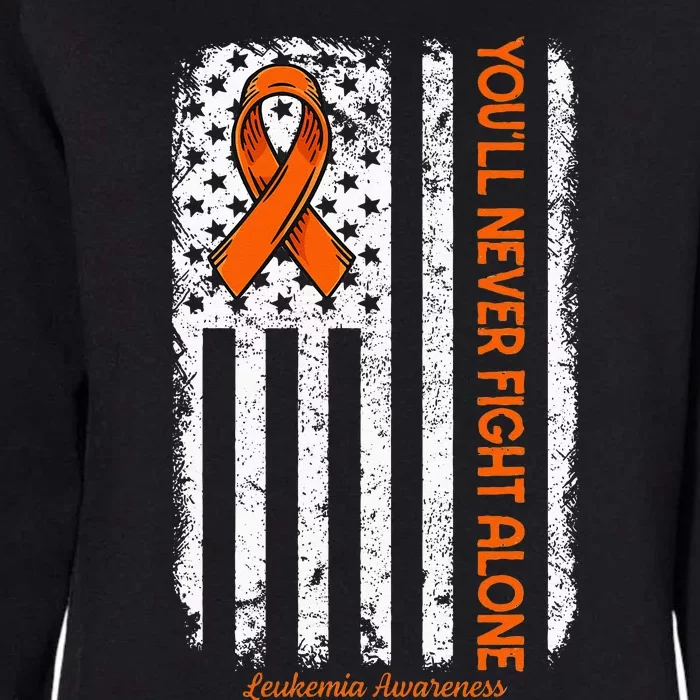 Youll Never Fight Alone Blood Cancer Leukemia Awareness Womens California Wash Sweatshirt