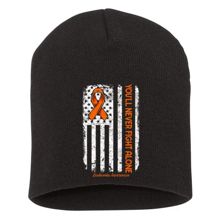 Youll Never Fight Alone Blood Cancer Leukemia Awareness Short Acrylic Beanie