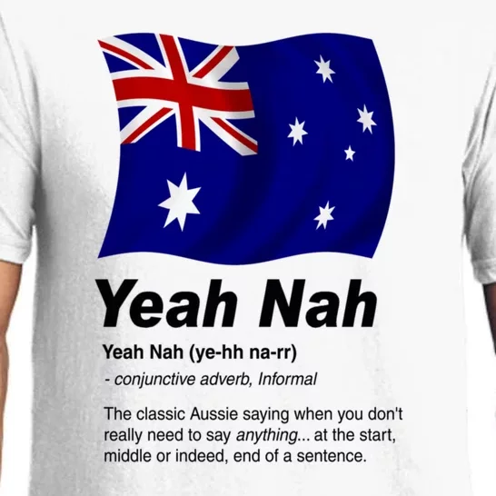 Yeah Nah | Funny Australian Slang, Phrase And Humor Definition Pajama Set