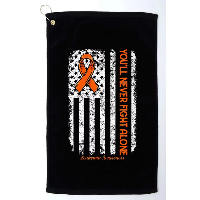 YouLl Never Fight Alone Blood Cancer Leukemia Awareness Platinum Collection Golf Towel