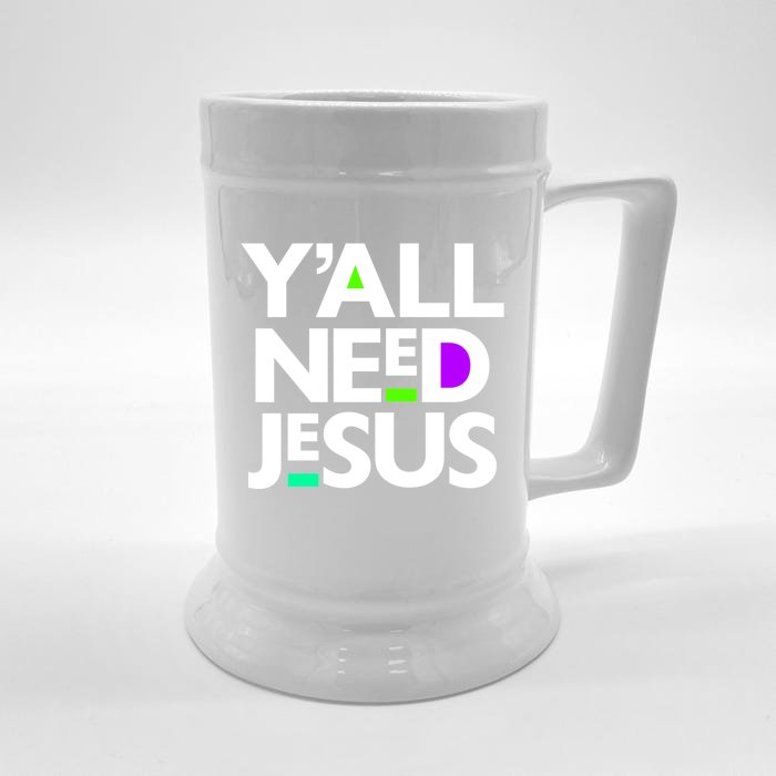 Ya'll Need Jesus Funny Easter Family Mom Dad Gift Front & Back Beer Stein