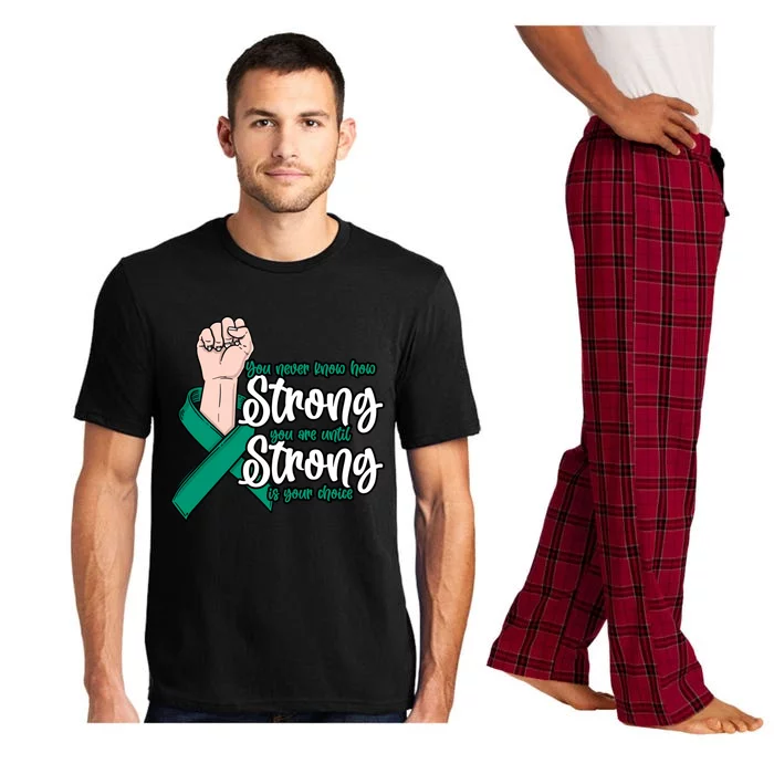 You Never Know How Strong You Are Liver Disease Awareness Gift Pajama Set