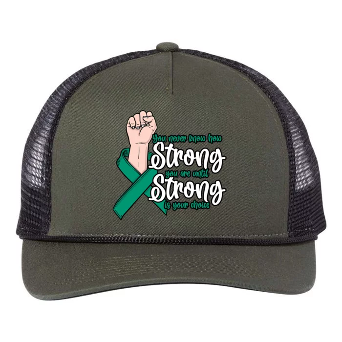 You Never Know How Strong You Are Liver Disease Awareness Gift Retro Rope Trucker Hat Cap