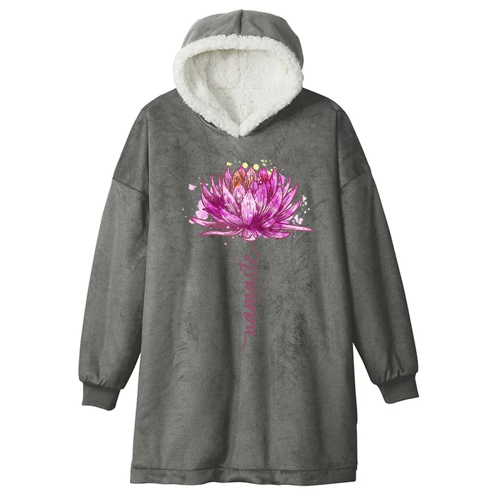 Yoga Namaste Lotus Flower Yoga Water Lily Yoga Hooded Wearable Blanket