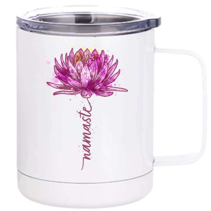 Yoga Namaste Lotus Flower Yoga Water Lily Yoga Front & Back 12oz Stainless Steel Tumbler Cup