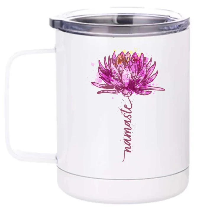 Yoga Namaste Lotus Flower Yoga Water Lily Yoga Front & Back 12oz Stainless Steel Tumbler Cup