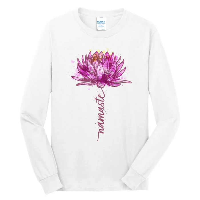 Yoga Namaste Lotus Flower Yoga Water Lily Yoga Tall Long Sleeve T-Shirt