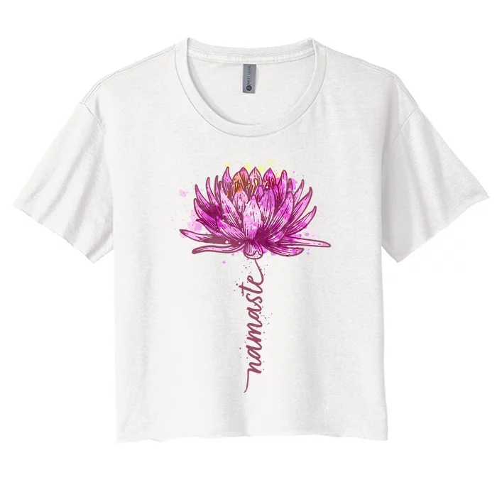 Yoga Namaste Lotus Flower Yoga Water Lily Yoga Women's Crop Top Tee