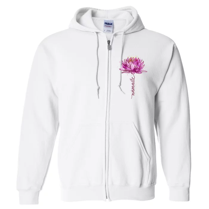 Yoga Namaste Lotus Flower Yoga Water Lily Yoga Full Zip Hoodie