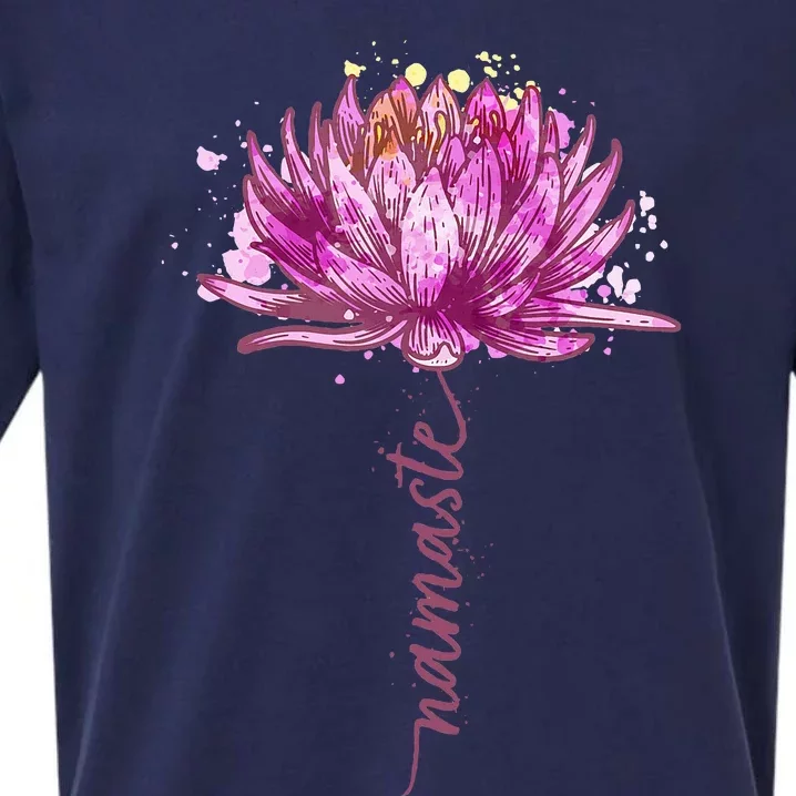 Yoga Namaste Lotus Flower Yoga Waterlily Yoga Sueded Cloud Jersey T-Shirt