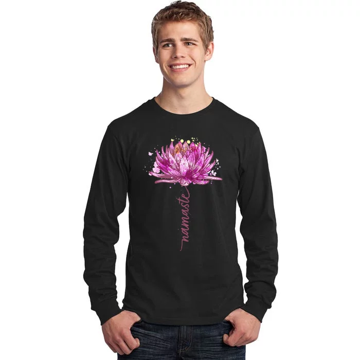 Yoga Namaste Lotus Flower Yoga Water Lily Yoga Tall Long Sleeve T-Shirt