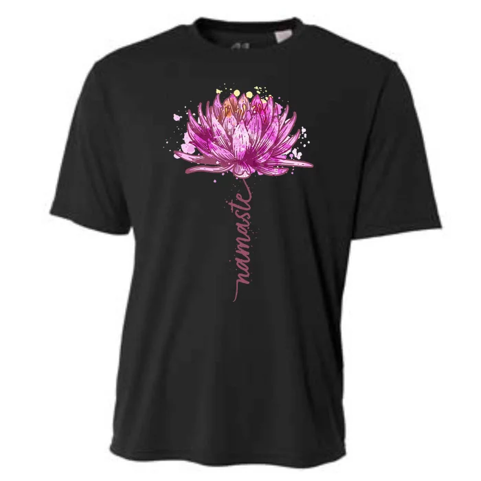 Yoga Namaste Lotus Flower Yoga WaterLily Yoga Cooling Performance Crew T-Shirt