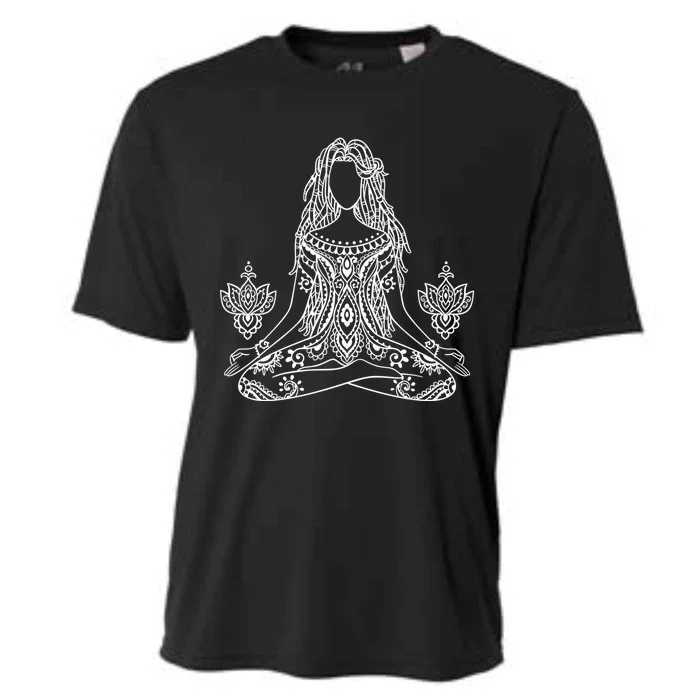 Yoga Namaste Moon Buddha Pose Cute Gift Cooling Performance Crew T-Shirt