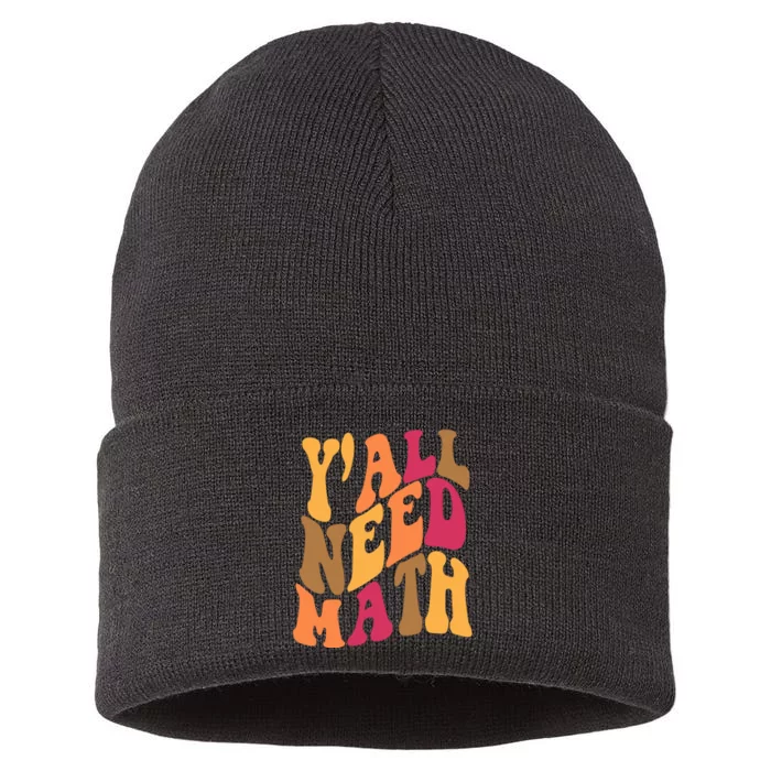 Yall Need Math Funny Teacher Gift Sustainable Knit Beanie