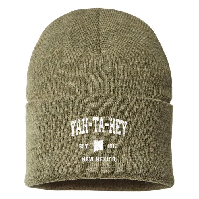 Yahtahey New Mexico Nm Vintage Athletic Sustainable Knit Beanie