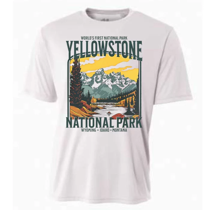 Yellowstone National Park Vintage Hiking Cooling Performance Crew T-Shirt