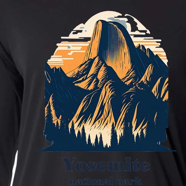 Yosemite National Park California Half Dome Landscape Cooling Performance Long Sleeve Crew