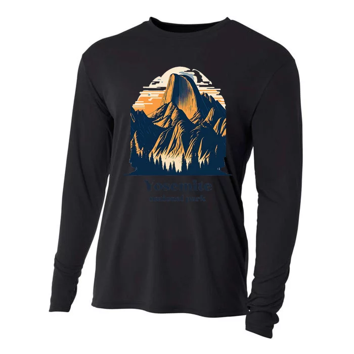 Yosemite National Park California Half Dome Landscape Cooling Performance Long Sleeve Crew