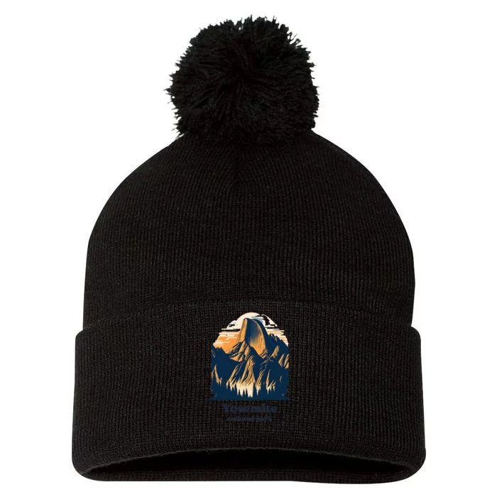 Yosemite National Park California Half Dome Landscape Pom Pom 12in Knit Beanie