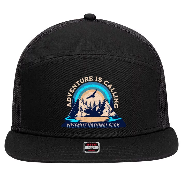 Yosemite National Park Camping Hiking Family Vacation 7 Panel Mesh Trucker Snapback Hat