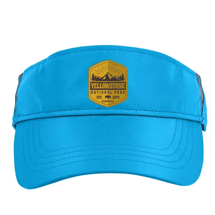 Yellowstone National Park Est 1872 Wyoming USA Gold Emblem Adult Drive Performance Visor