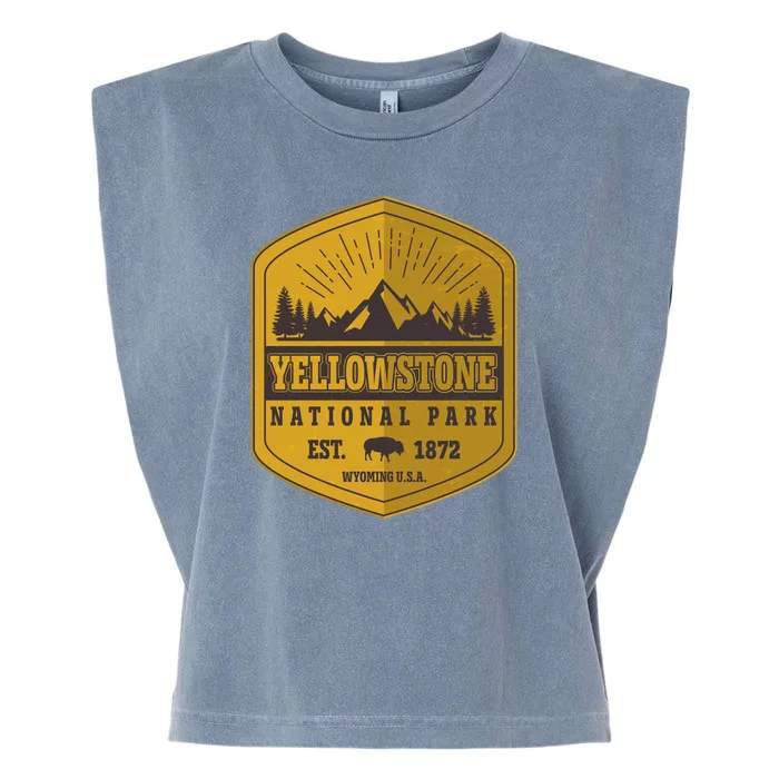 Yellowstone National Park Est 1872 Wyoming USA Gold Emblem Garment-Dyed Women's Muscle Tee