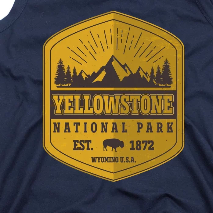 Yellowstone National Park Est 1872 Wyoming USA Gold Emblem Tank Top