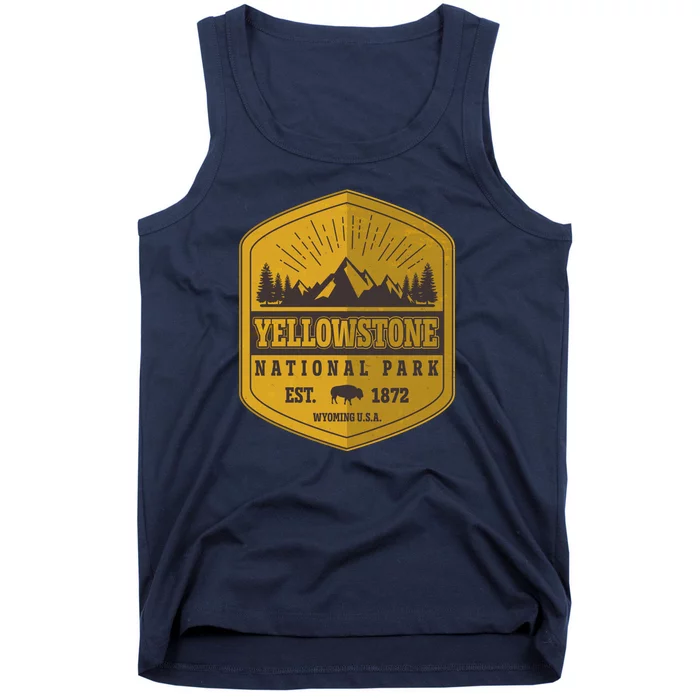 Yellowstone National Park Est 1872 Wyoming USA Gold Emblem Tank Top