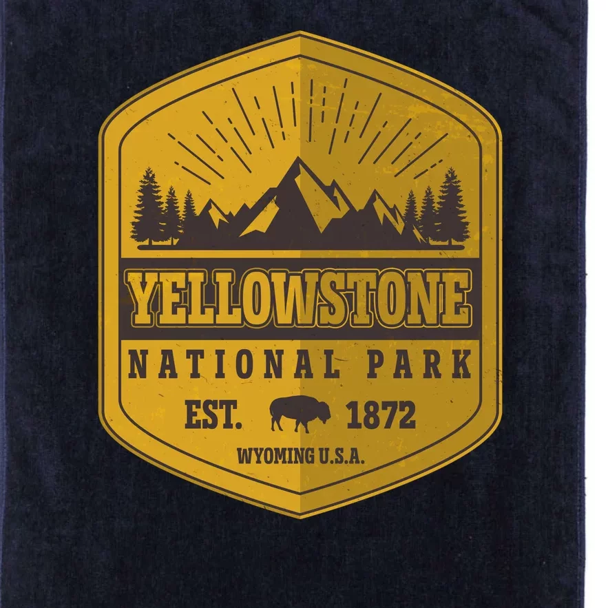 Yellowstone National Park Est 1872 Wyoming USA Gold Emblem Platinum Collection Golf Towel