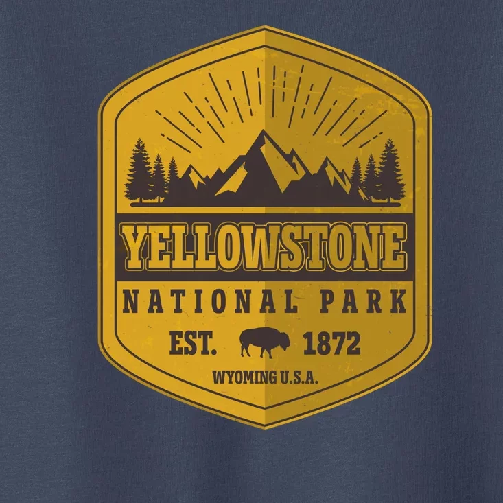 Yellowstone National Park Est 1872 Wyoming USA Gold Emblem Toddler T-Shirt