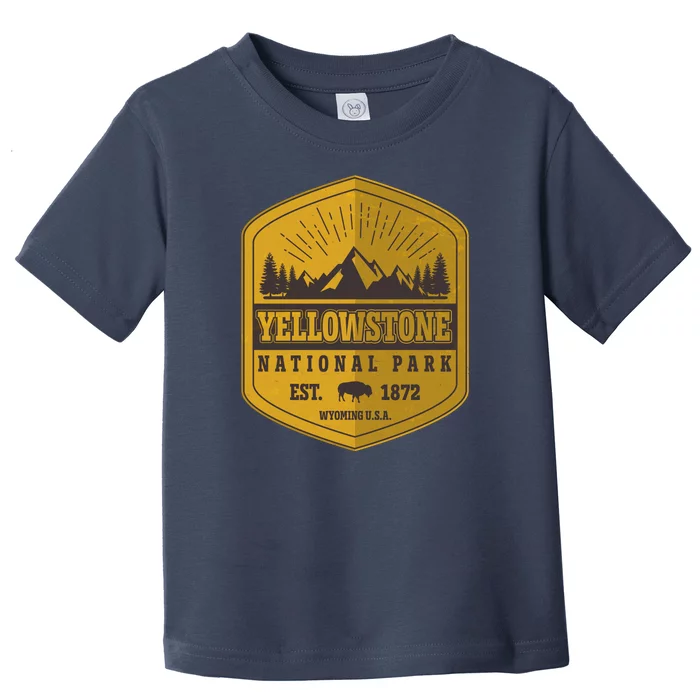 Yellowstone National Park Est 1872 Wyoming USA Gold Emblem Toddler T-Shirt