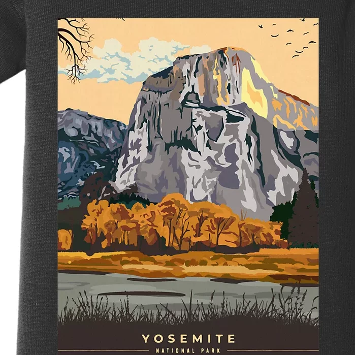 Yosemite National Park Retro Baby Bodysuit