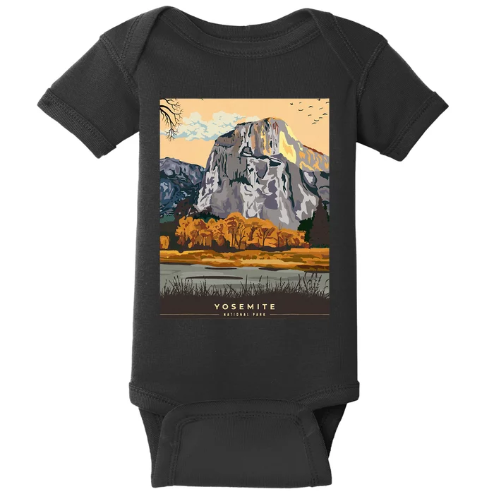 Yosemite National Park Retro Baby Bodysuit